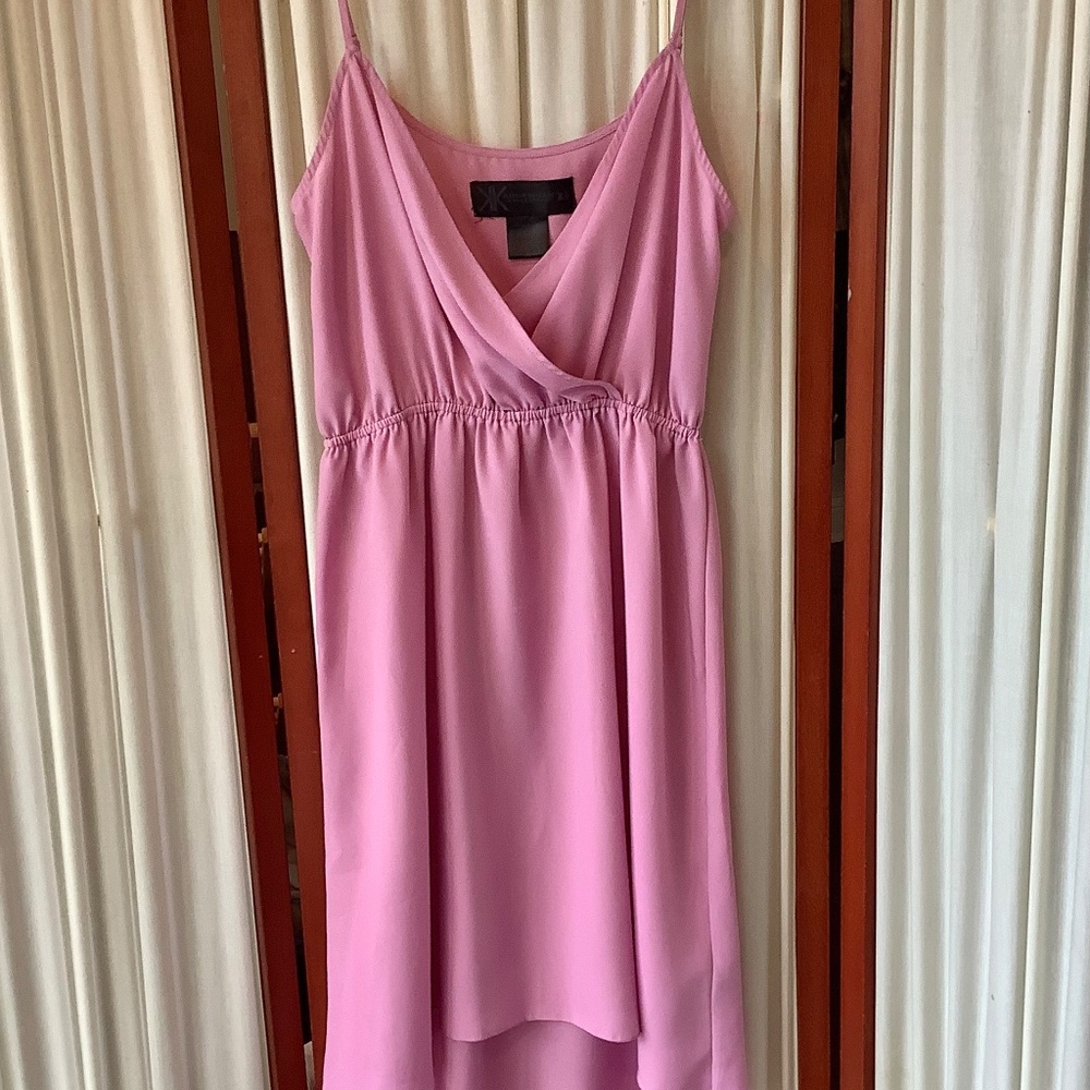 Kardashian Kollection KK Women’s Pink Slip Dress High Low Hem V Neck XS - Picture 6 of 7